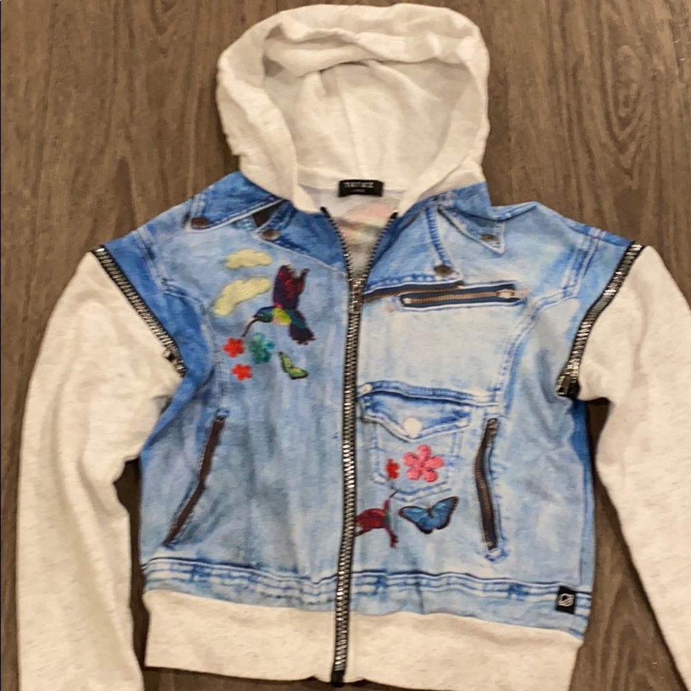 Terez little girls L hoodie with removable sleeves